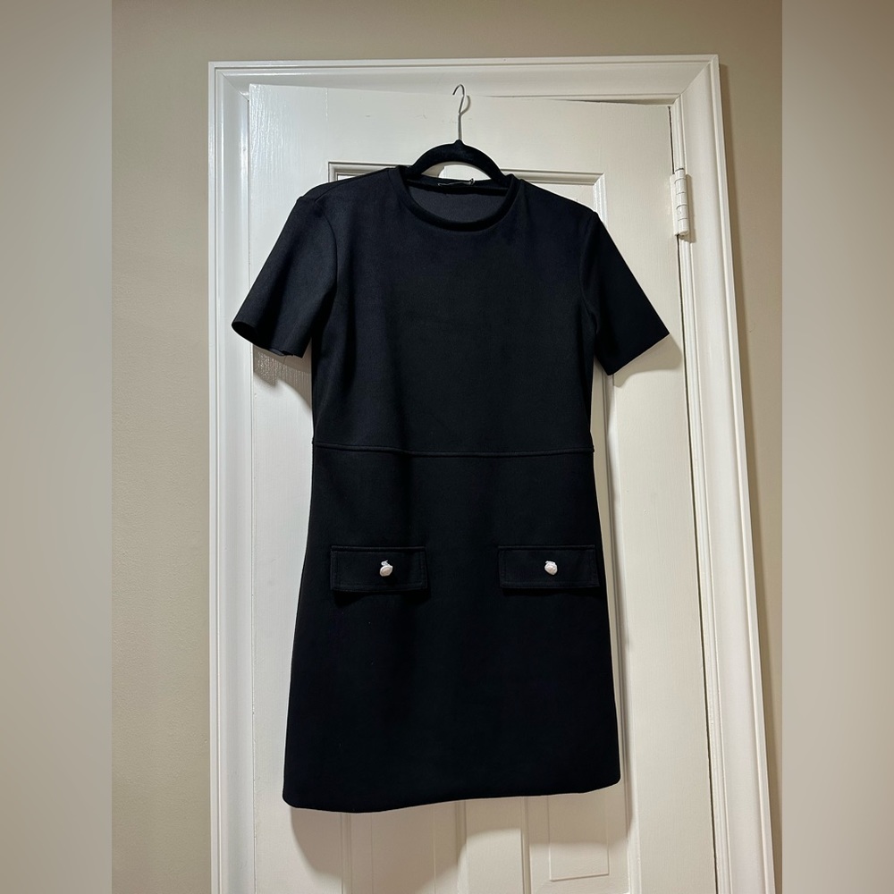 NWT black mini zara shirt dress size xs